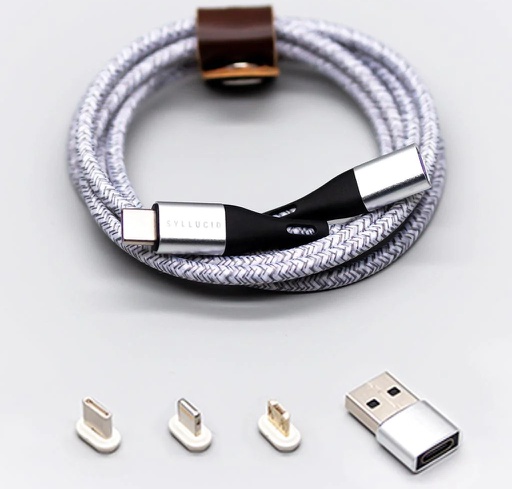 Zusätzliches Syllucid USB-C-Ladekabel mit mehreren Aufsätzen